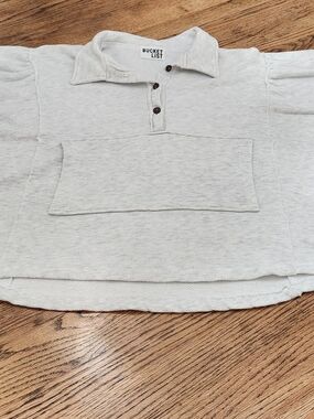 BUCKETLIST Heather Light Gray Pullover Polo